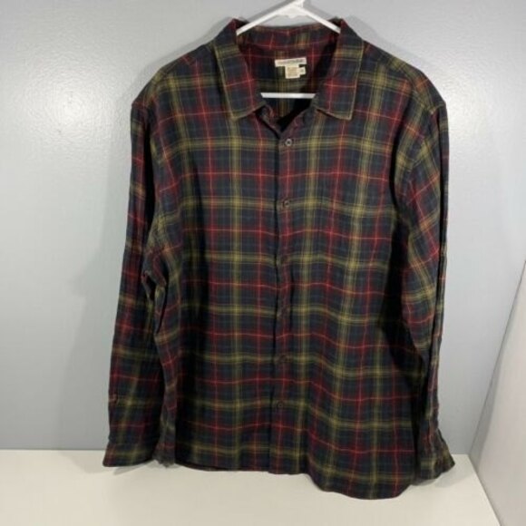 Carbon 2 Cobalt Shirt Mens Size‎ XL Blue Red Yellow Button Up Plaid Lightweight - Picture 1 of 12